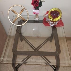 2 glass tables